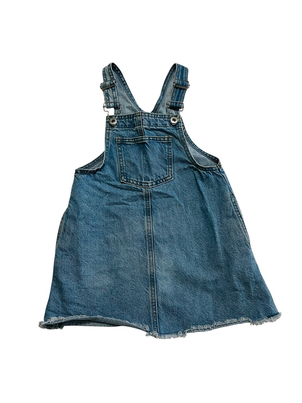 Zara girls 6 Y Blue Denim Overall Skirt